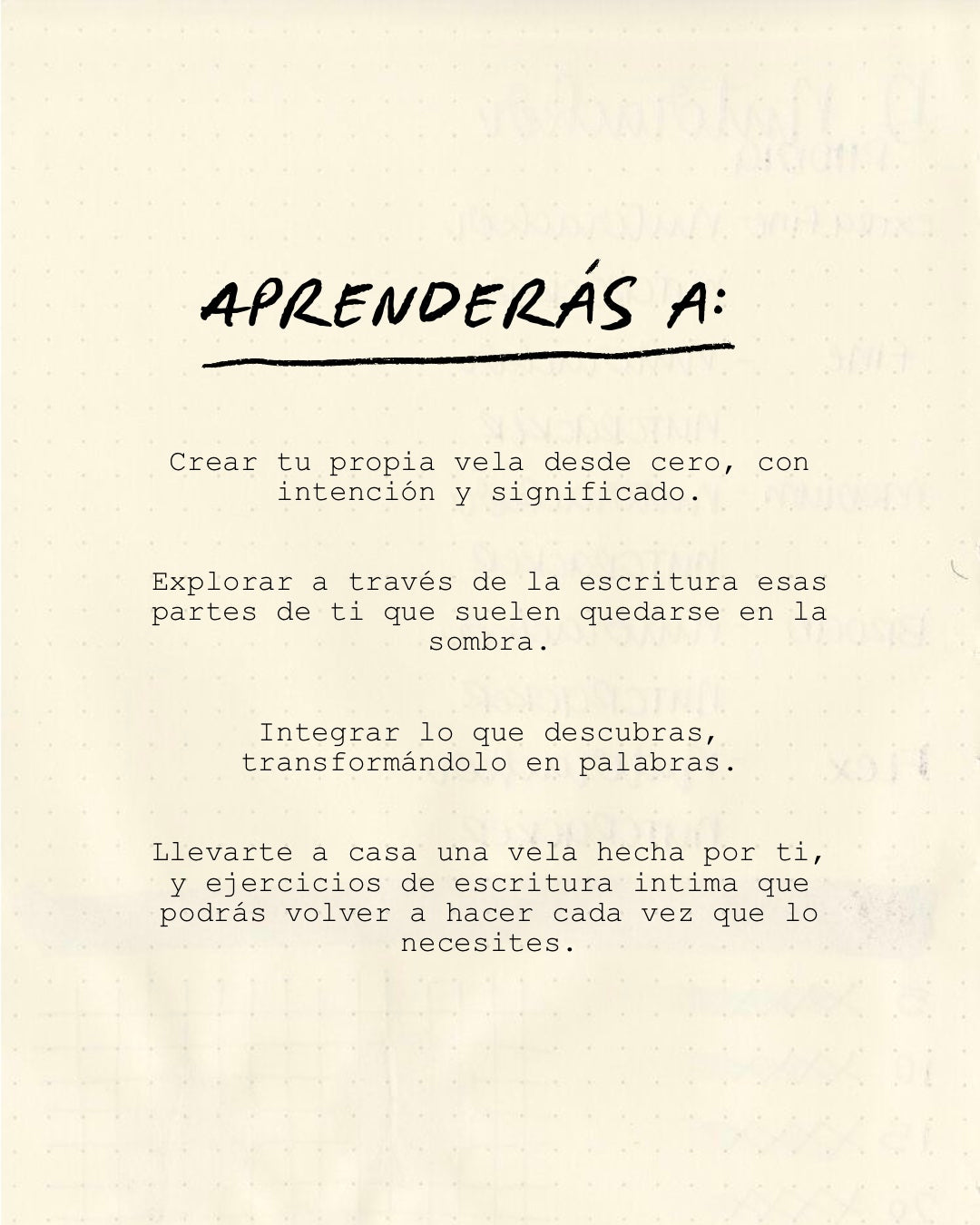 Taller de velas y escritura
